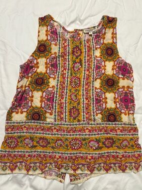 Christian Siriano Rear Button-Up Medallion Tank Top